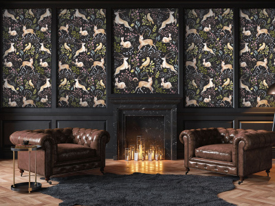 Бесшовная фреска «Паттерн с оленем»