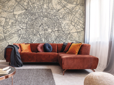 Бесшовная фреска «Карта Москвы начала XX века»