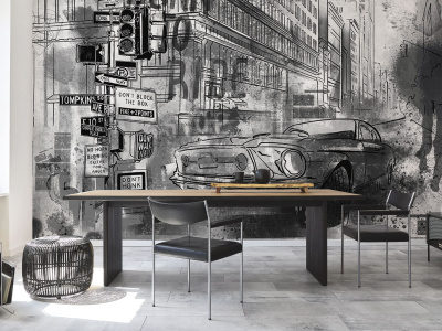 Бесшовная фреска «Машина граффити» Бесшовная фреска «Машина граффити»