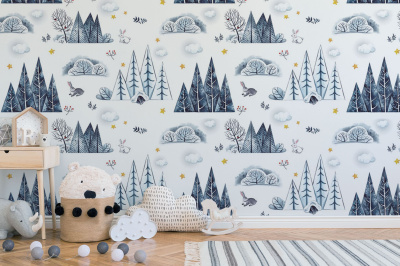 Бесшовная фреска «Зимний сон»