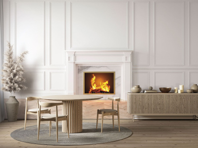 Бесшовная фреска «Лепнина и камин как искусство»