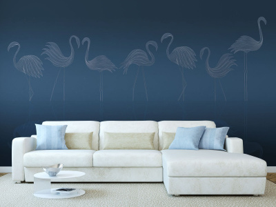 Бесшовная фреска «Фламинго»