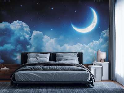 Бесшовная фреска «Звёздное небо над Луной»