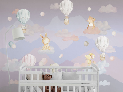 Бесшовная фреска «Небесные приключения милашек»