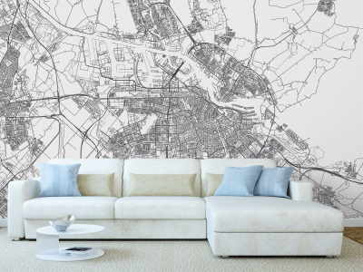 Бесшовная фреска «Карта Бостона»