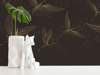 Бесшовная фреска «Полет журавлей»