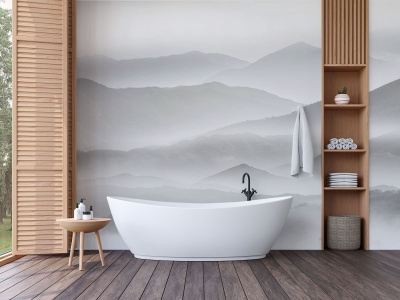 Бесшовная фреска «Туманные вершины»