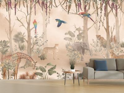 Бесшовная фреска «Дикие приключения»