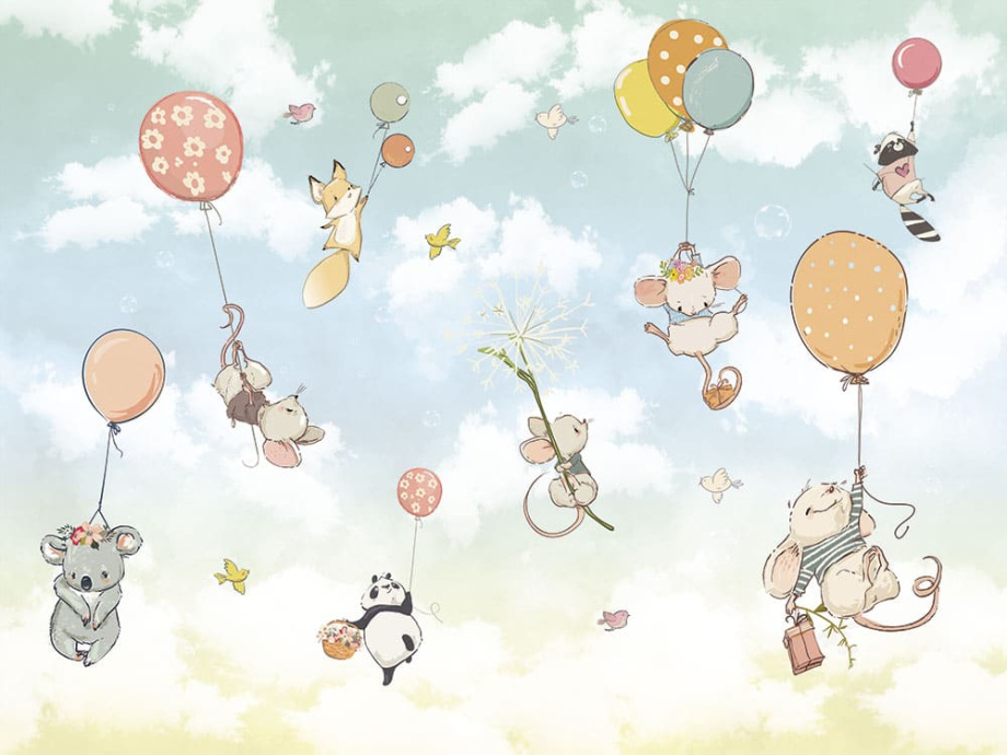 Бесшовная фреска «Воздушные приключения»