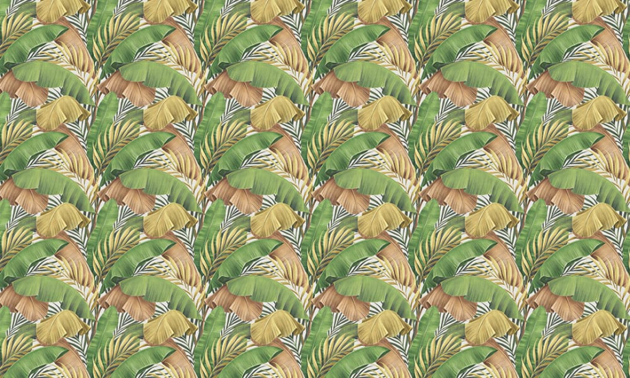 Бесшовная фреска «Яркие и сочные тропические листья»