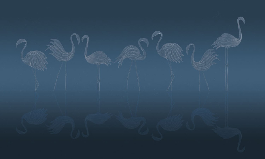Бесшовная фреска «Фламинго»