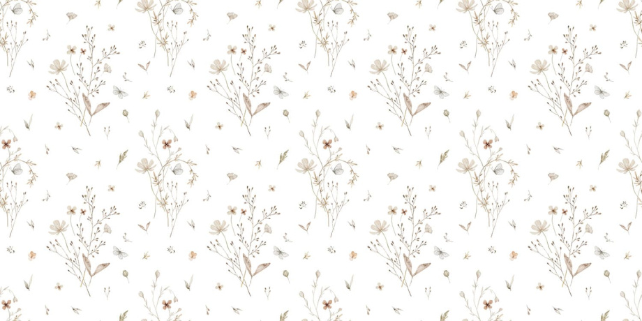 Бесшовная фреска «Цветы в светлом»