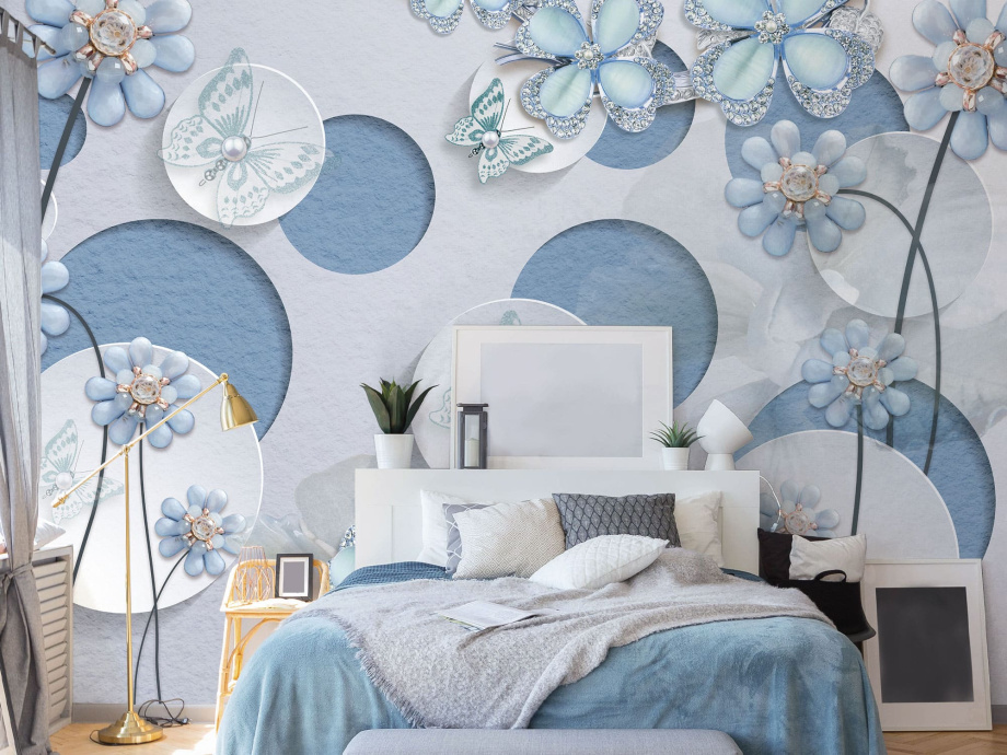 Бесшовная фреска «Танец бабочек»