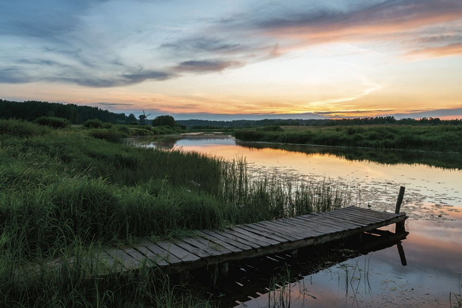 Бесшовная фреска «Речка в деревне»