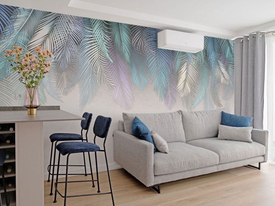 Бесшовная фреска «Пальма в интерьере»