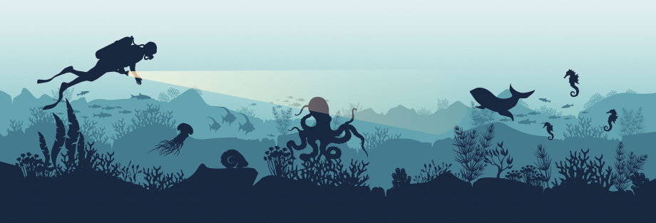 Бесшовная фреска «Подводный мир»