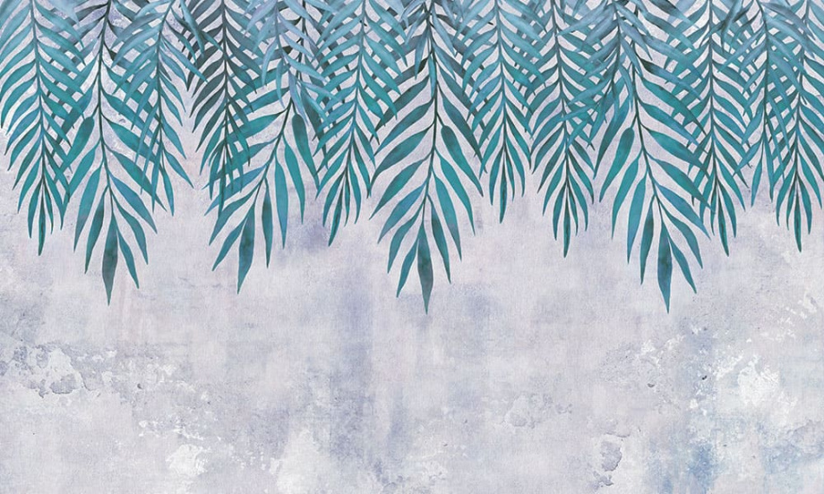 Бесшовная фреска «Фреска листья тропические»