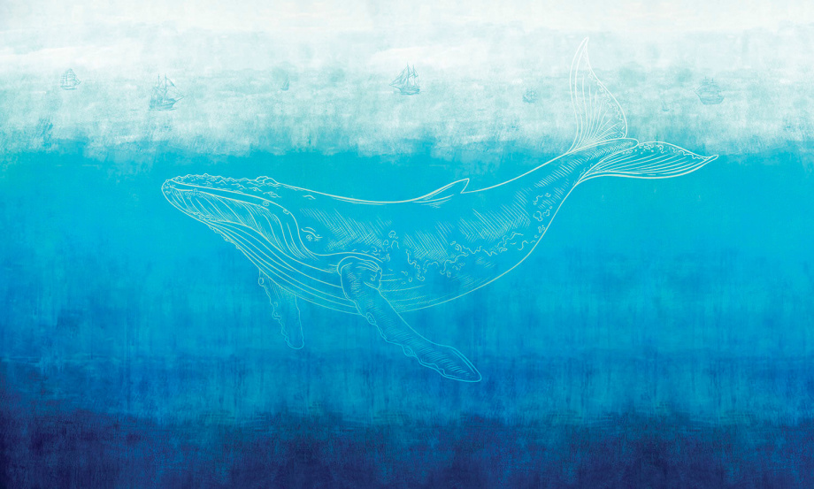 Бесшовная фреска «Дружба с китом»