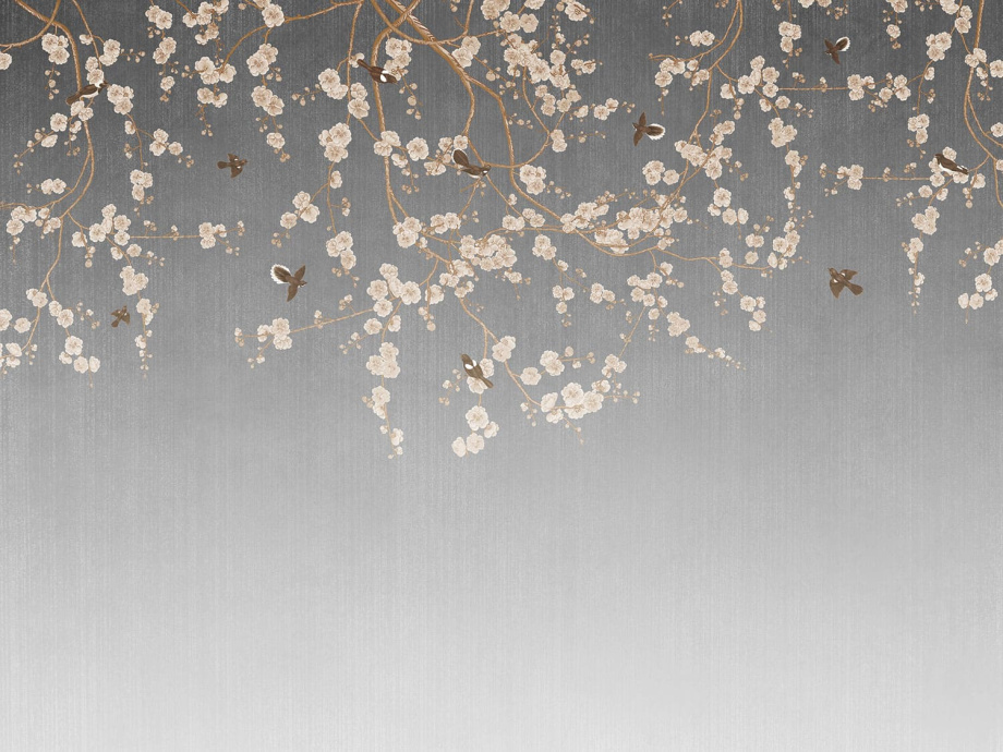 Бесшовная фреска «Симфония. Птички на ветвях»