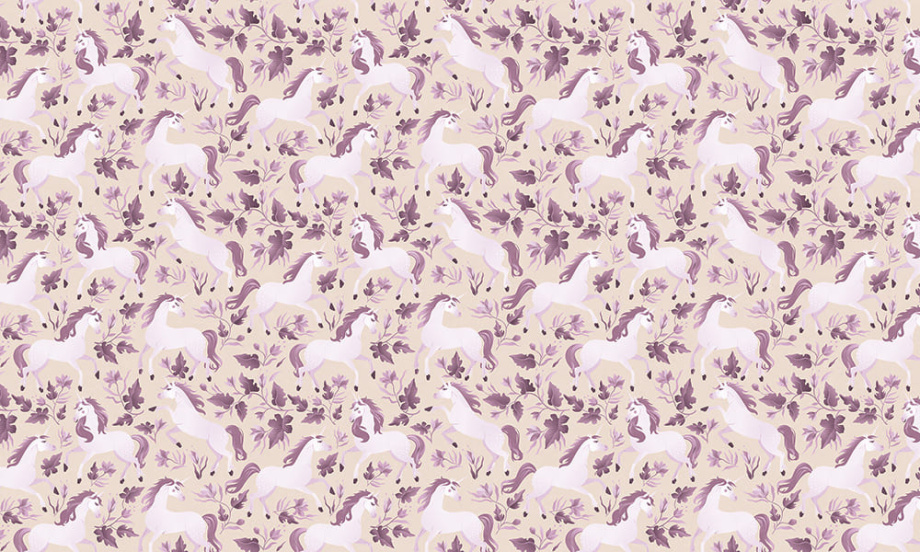 Бесшовная фреска «Волшебные единороги»