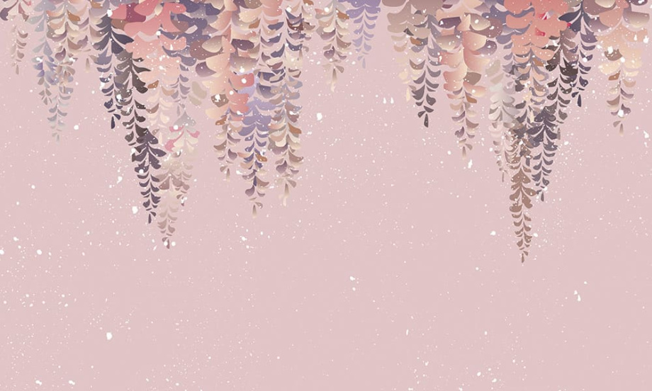 Бесшовная фреска «Глициния акварель»