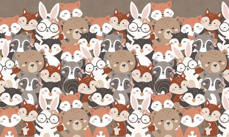 Бесшовная фреска «Мультяшные животные»