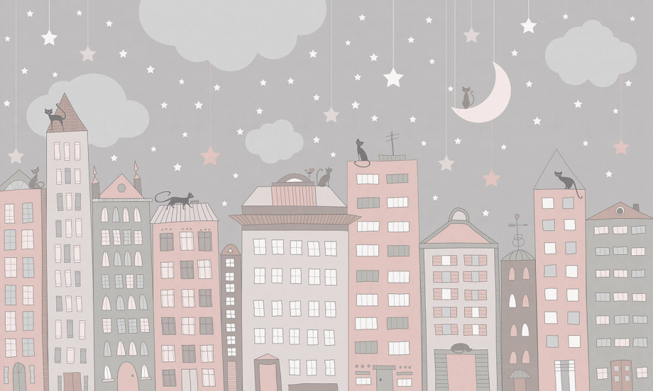 Бесшовная фреска «Розовый город» Бесшовная фреска «Розовый город»