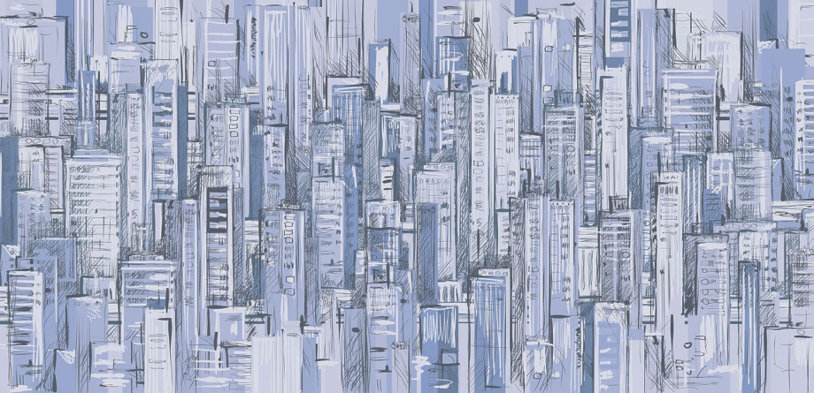 Бесшовная фреска «Мир Красочных Зданий»