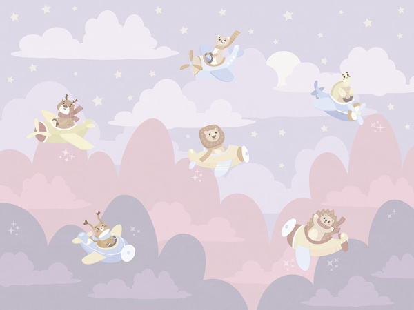 Бесшовная фреска «Дружба взлетает выше облаков»