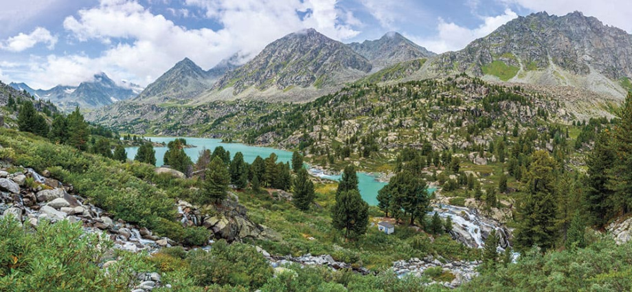 Бесшовная фреска «Высокогорное озеро»