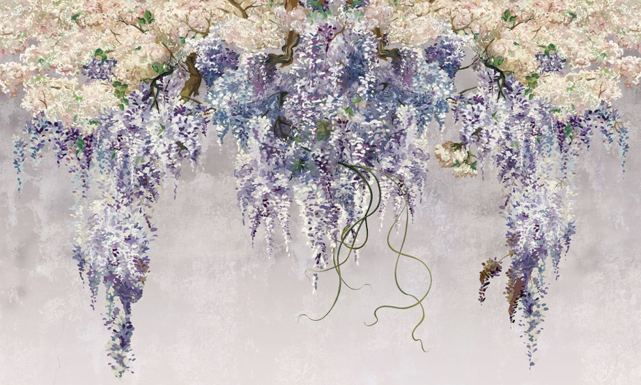 Бесшовная фреска «Цветущая сирень»