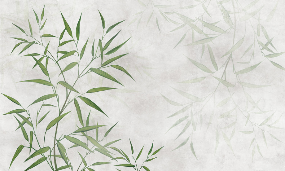 Бесшовная фреска «Листья бамбука»