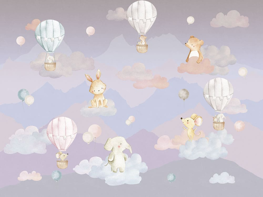 Бесшовная фреска «Небесные приключения милашек»