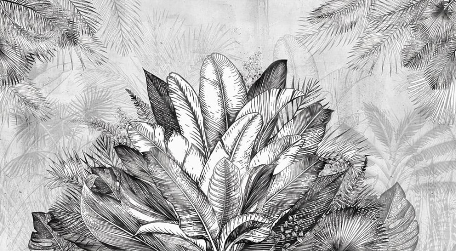 Бесшовная фреска «Изящные пальмы»