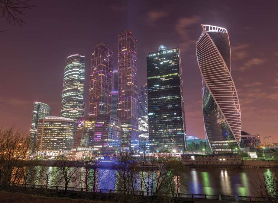 Бесшовная фреска «Ночная Москва Сити»