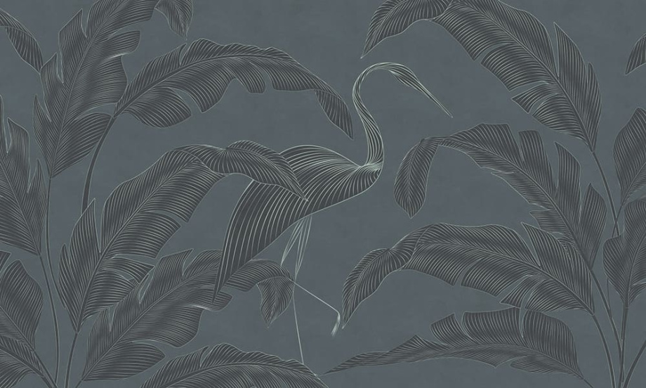 Бесшовная фреска «Фламинго на прогулке»