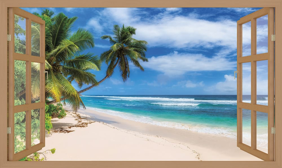 Бесшовная фреска «Окно в тропики»