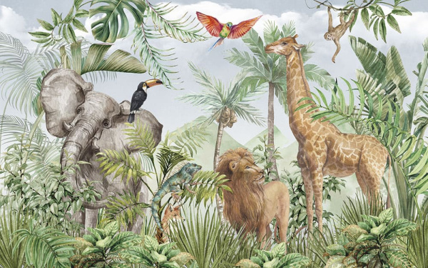 Бесшовная фреска «Африканское сафари»