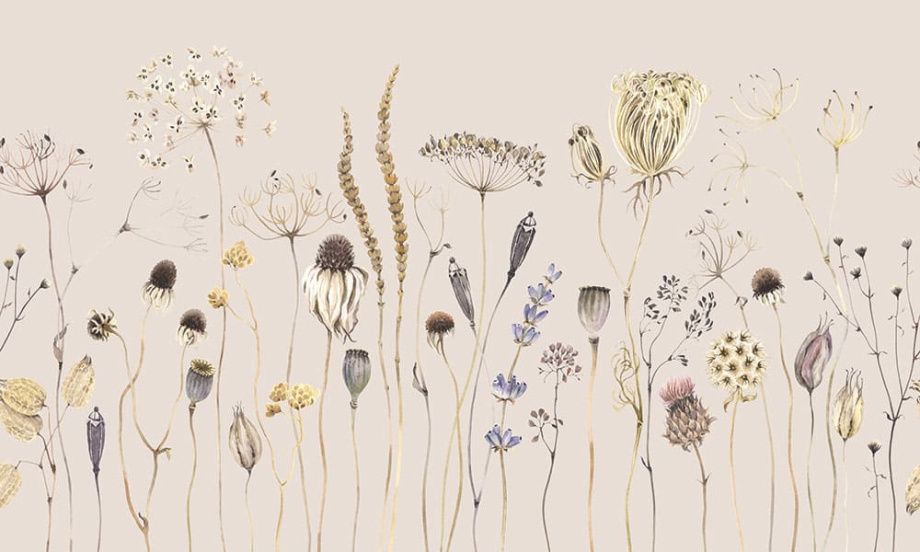 Бесшовная фреска «Цветы в поле»