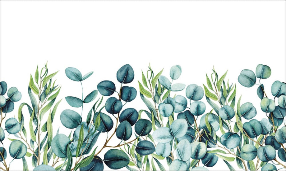 Бесшовная фреска «Листья эвкалипта»