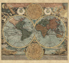 Бесшовная фреска «Старинная карта мира Гоманна»
