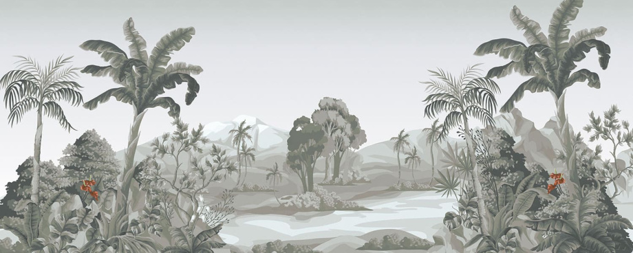 Бесшовная фреска «Тропический пейзаж»