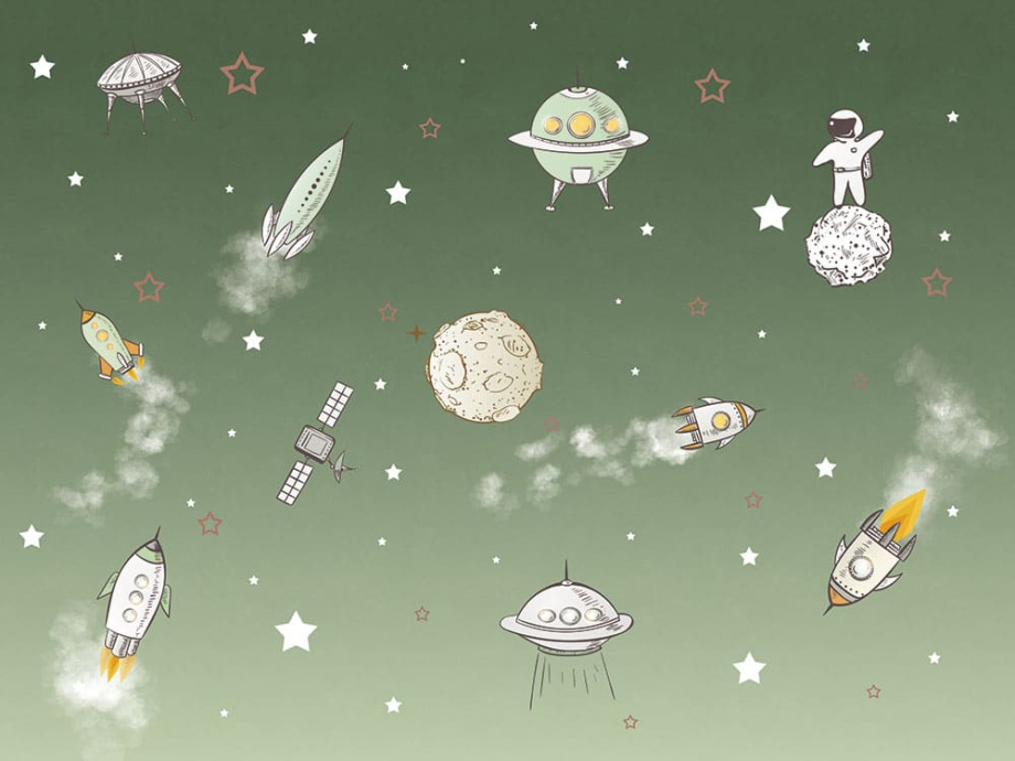 Бесшовная фреска «Космические друзья»