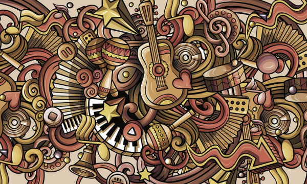 Бесшовная фреска «В стиле диско» Бесшовная фреска «В стиле диско»