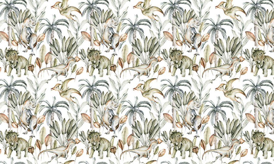 Бесшовная фреска «Тропики с животными»