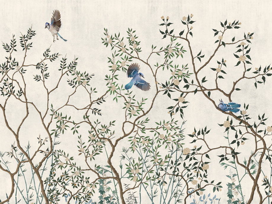 Бесшовная фреска «Фреска шинуазри»