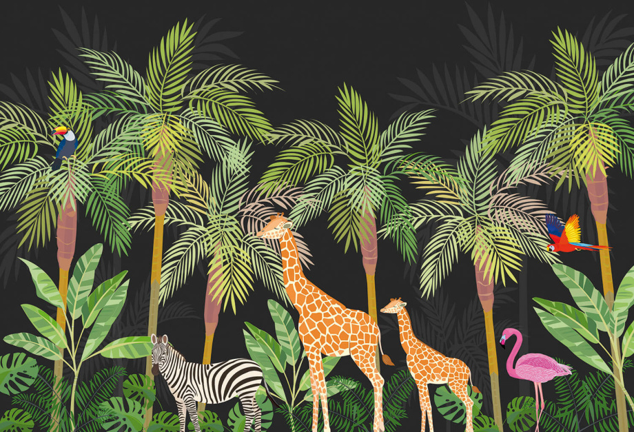 Бесшовная фреска «Путешествие на Мадагаскар»