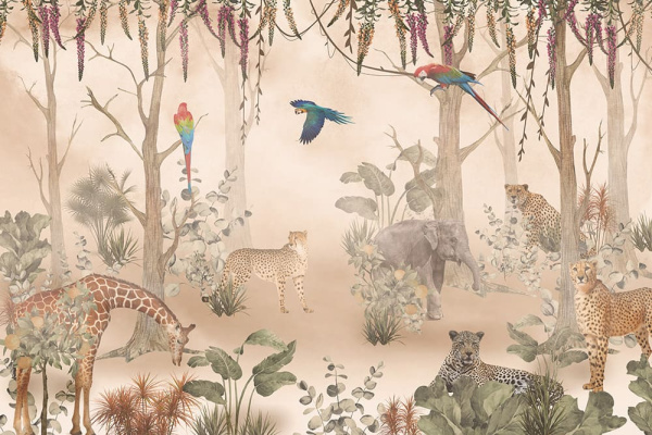 Бесшовная фреска «Дикие приключения»