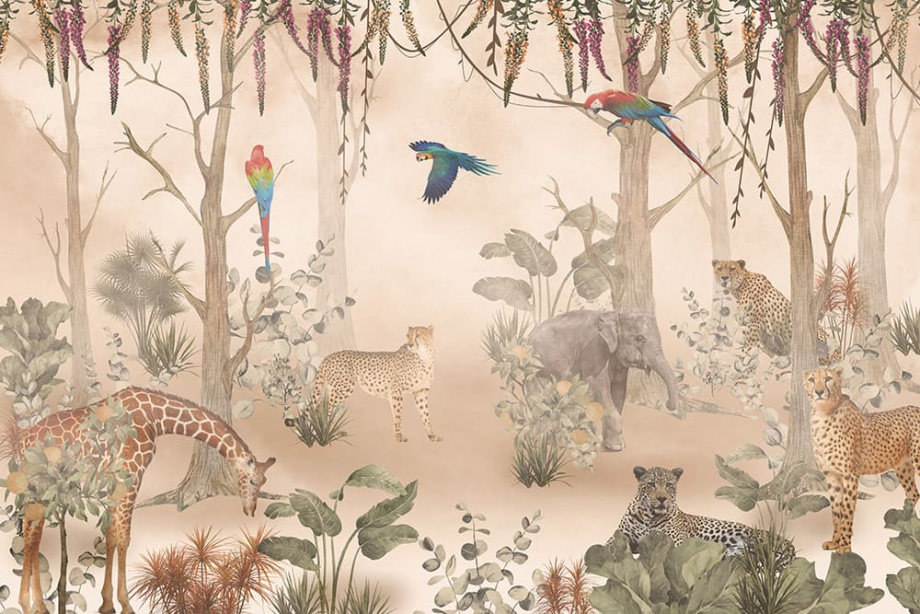 Бесшовная фреска «Дикие приключения»