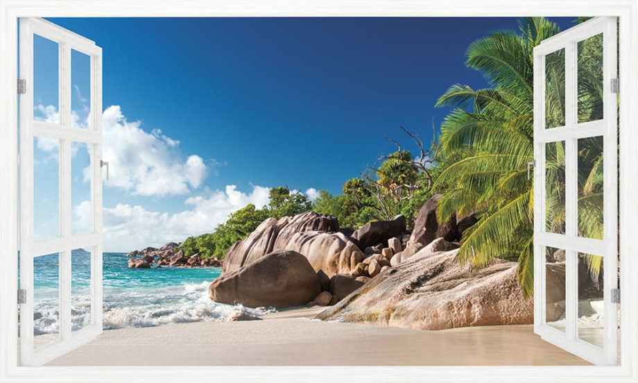 Бесшовная фреска «Окно в рай: Ла Диг, Сейшелы»